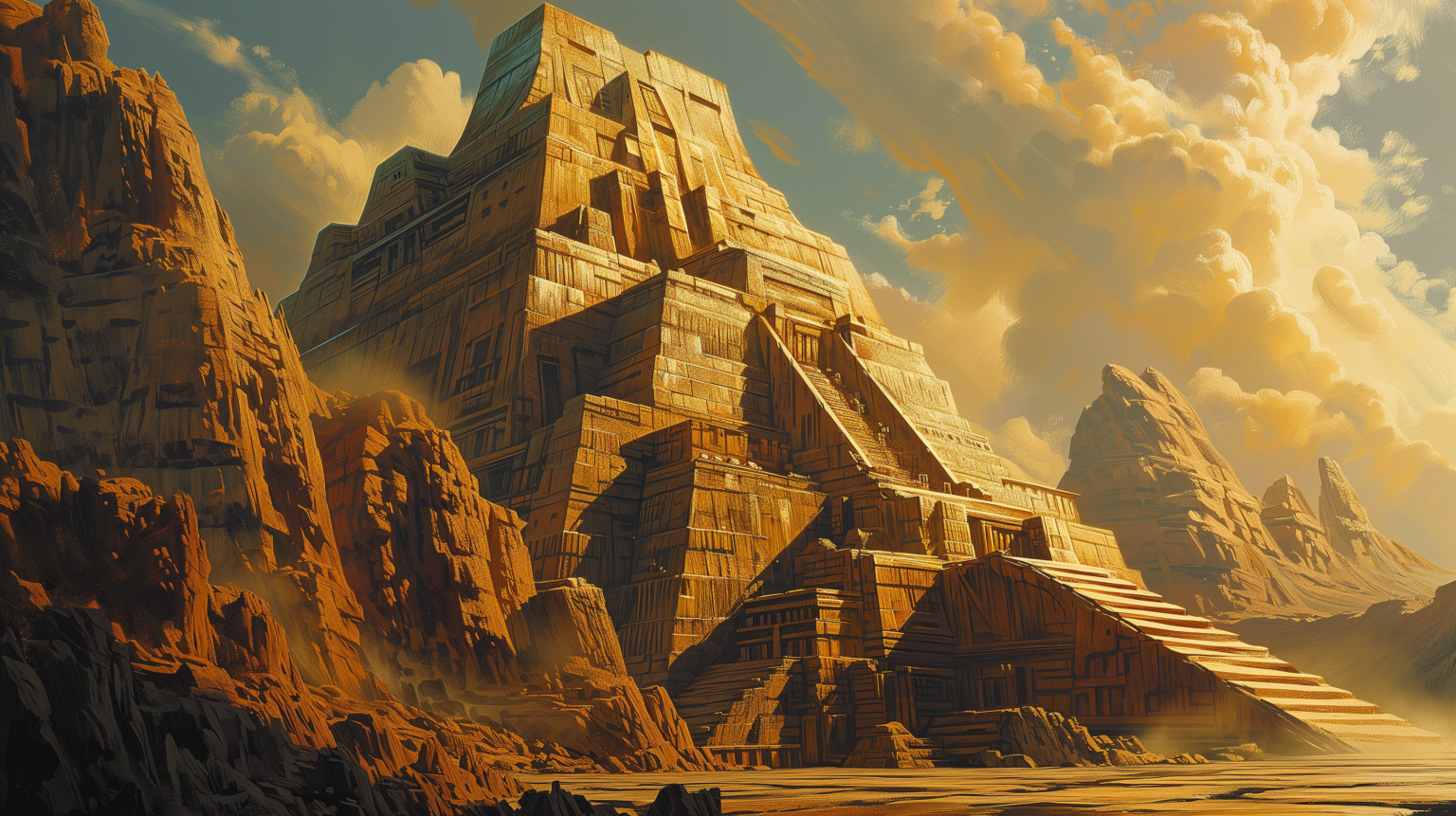 gold ziggurat - ai image by midjourney