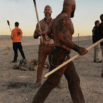 Jack Donovan performing a fire ritual with The Order of Fire in Joshua Tree California