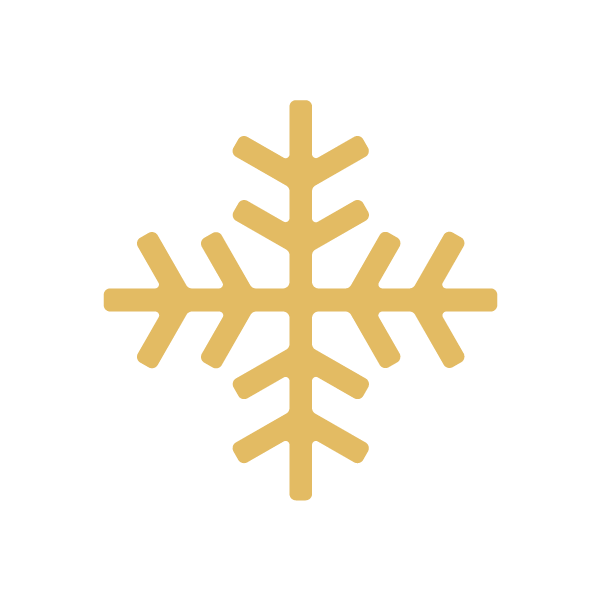 Gold snowflake-like emblem with branching lines